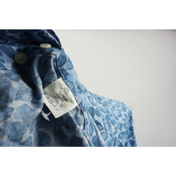 William Hunt Savile Row Men's 15.5 Blue Floral Cotton Luxury Button Up Shirt - Picture 5 of 10